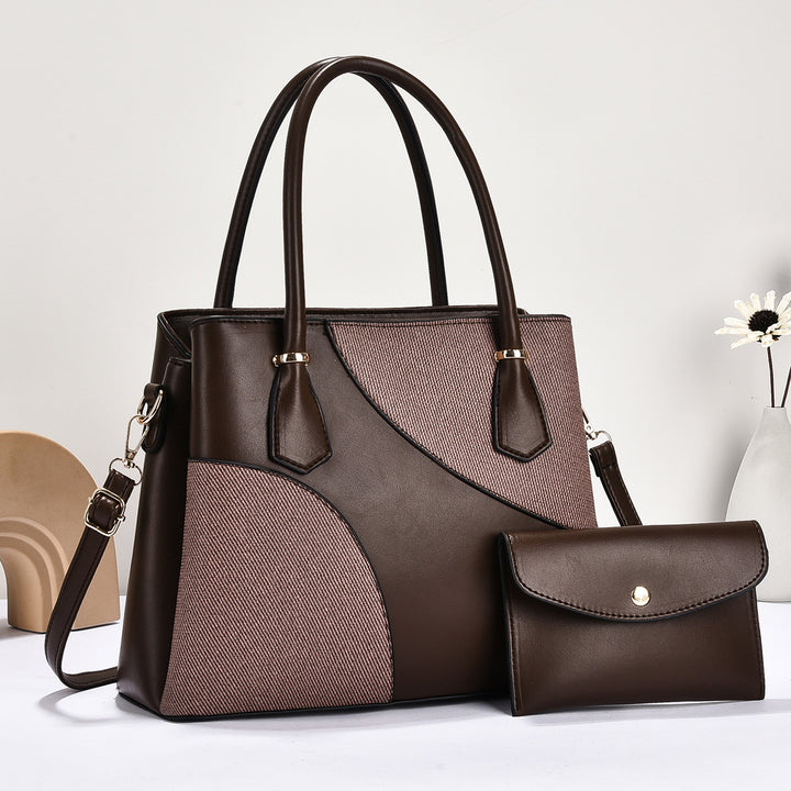 Damen elegante Handtasche mit geometrischem Design und abnehmbarer Clutch Nord Taschen