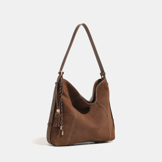 Damen Hobo-Tasche aus hochwertigem Wildleder mit praktischen Innenfächern Nord Taschen