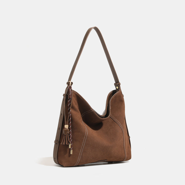 Damen Hobo-Tasche aus hochwertigem Wildleder mit praktischen Innenfächern Nord Taschen