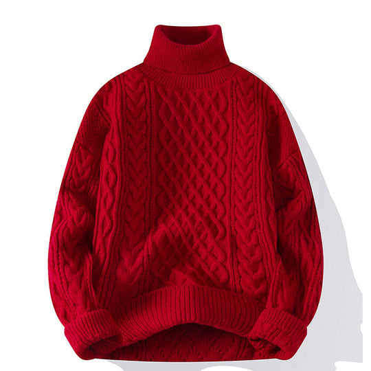 Damen Grobstrickpullover mit Rollkragen Nord Taschen