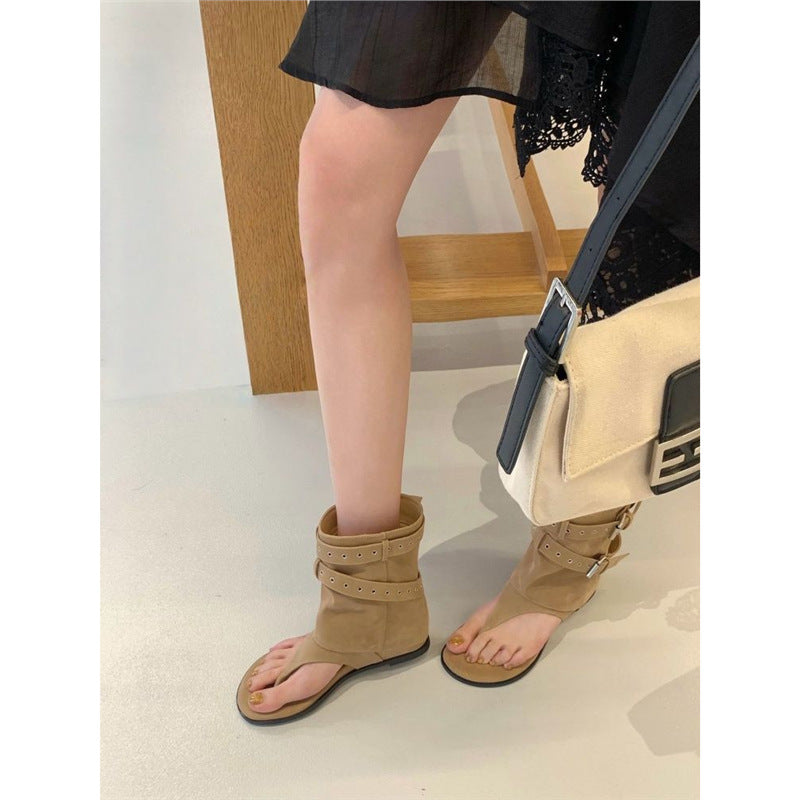 Damen offene Sandalen mit modischen Schnallen