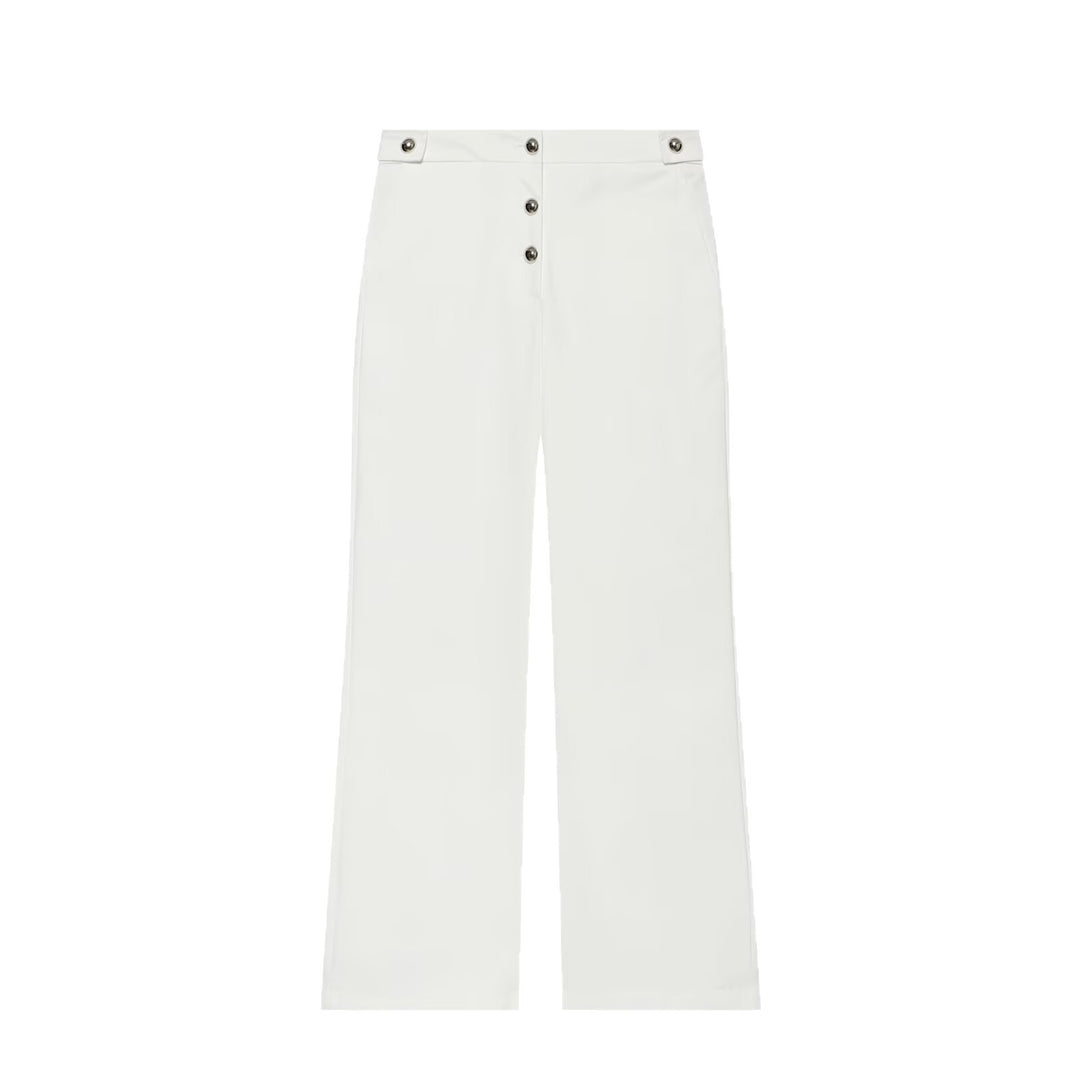 Damen Hochgeschnittene weite Hose mit sichtbarer Knopfleiste und Bundriegel Nord Taschen