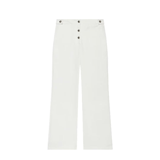 Damen Hochgeschnittene weite Hose mit sichtbarer Knopfleiste und Bundriegel Nord Taschen