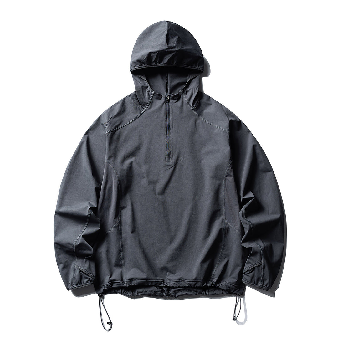 Unisex Atmungsaktiver Half-Zip-Kapuzenanorak mit Tunnelzugsaum und Flatlock‑Nähten Nord Taschen