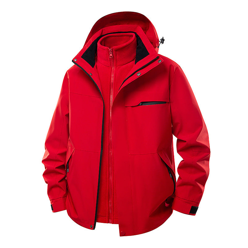 Herren Wasserdichte Outdoor-Jacke mit verstellbarer Kapuze Nord Taschen