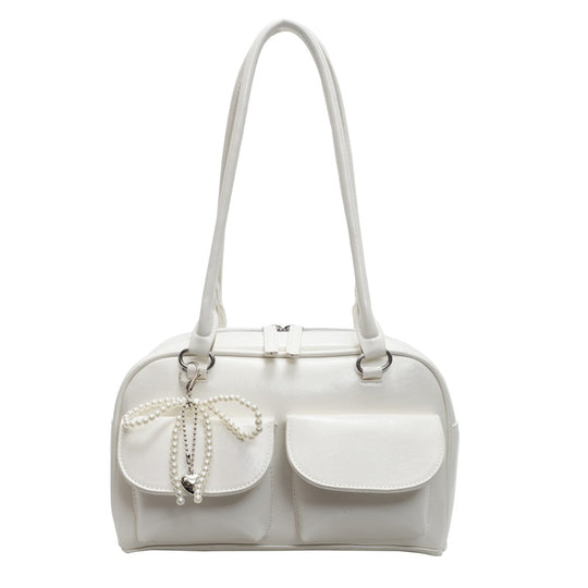Damen modische Handtasche mit perlenbesetztem Anhänger und praktischen Fächern Nord Taschen