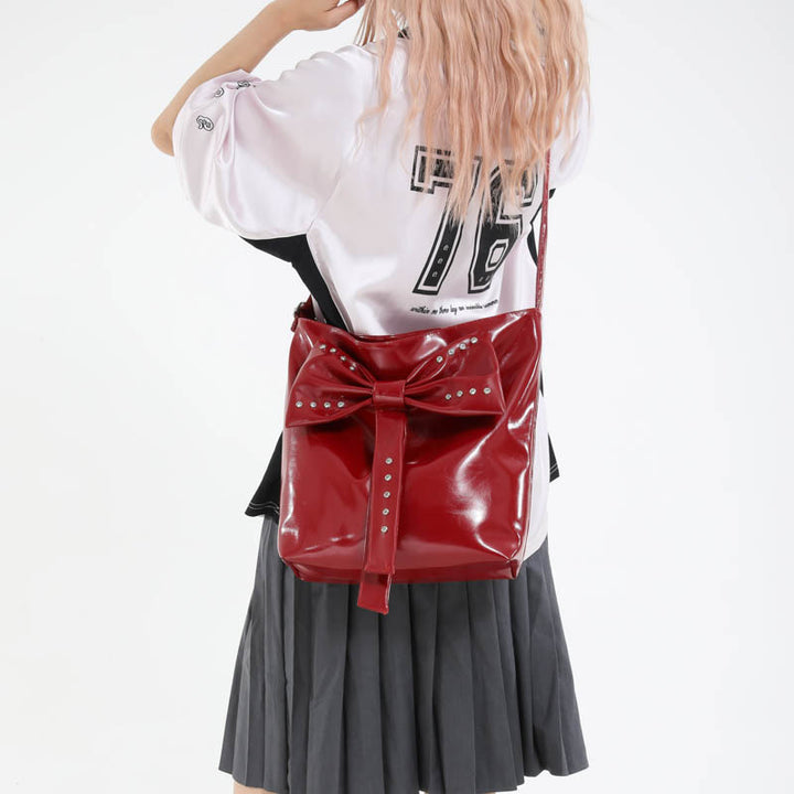 Damen stilvolle Hobo-Tasche mit dekorativem Schleifen-Detail Nord Taschen