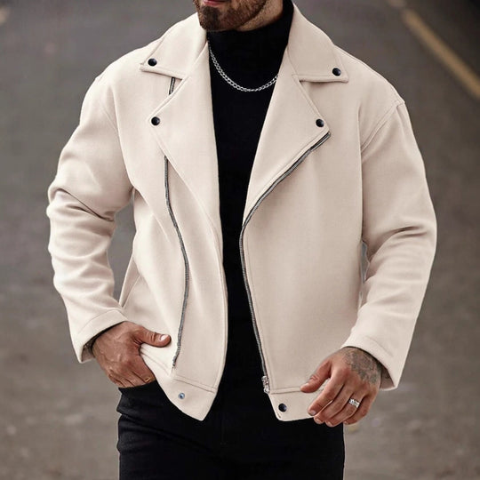 Herren Modische Winterjacke mit hohem Kragen und asymmetrischem Reißverschluss Nord Taschen
