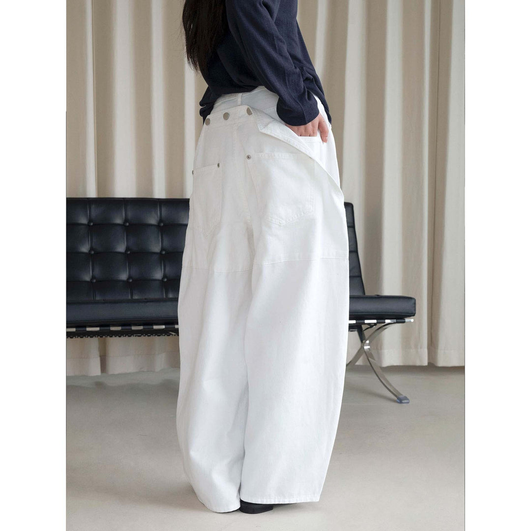 Damen Weite High‑Waist Utility-Cargohose mit Tiefer Schrittlinie Nord Taschen