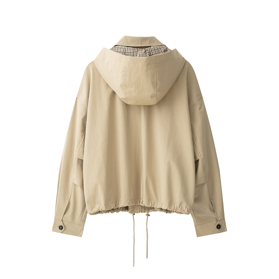 Damen Leichte wattierte Windjacke mit Stehkragen und Polka‑Dot‑Print Nord Taschen