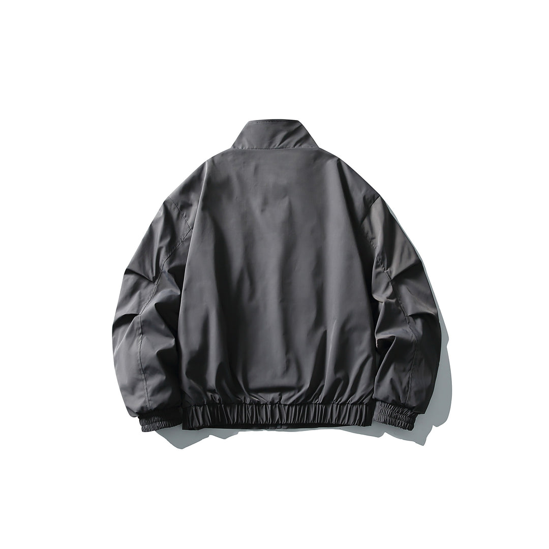 Unisex Kurz geschnittener technischer Boxy‑Bomber mit Stehkragen, Druckknopfblende und elastischen Bündchen Nord Taschen