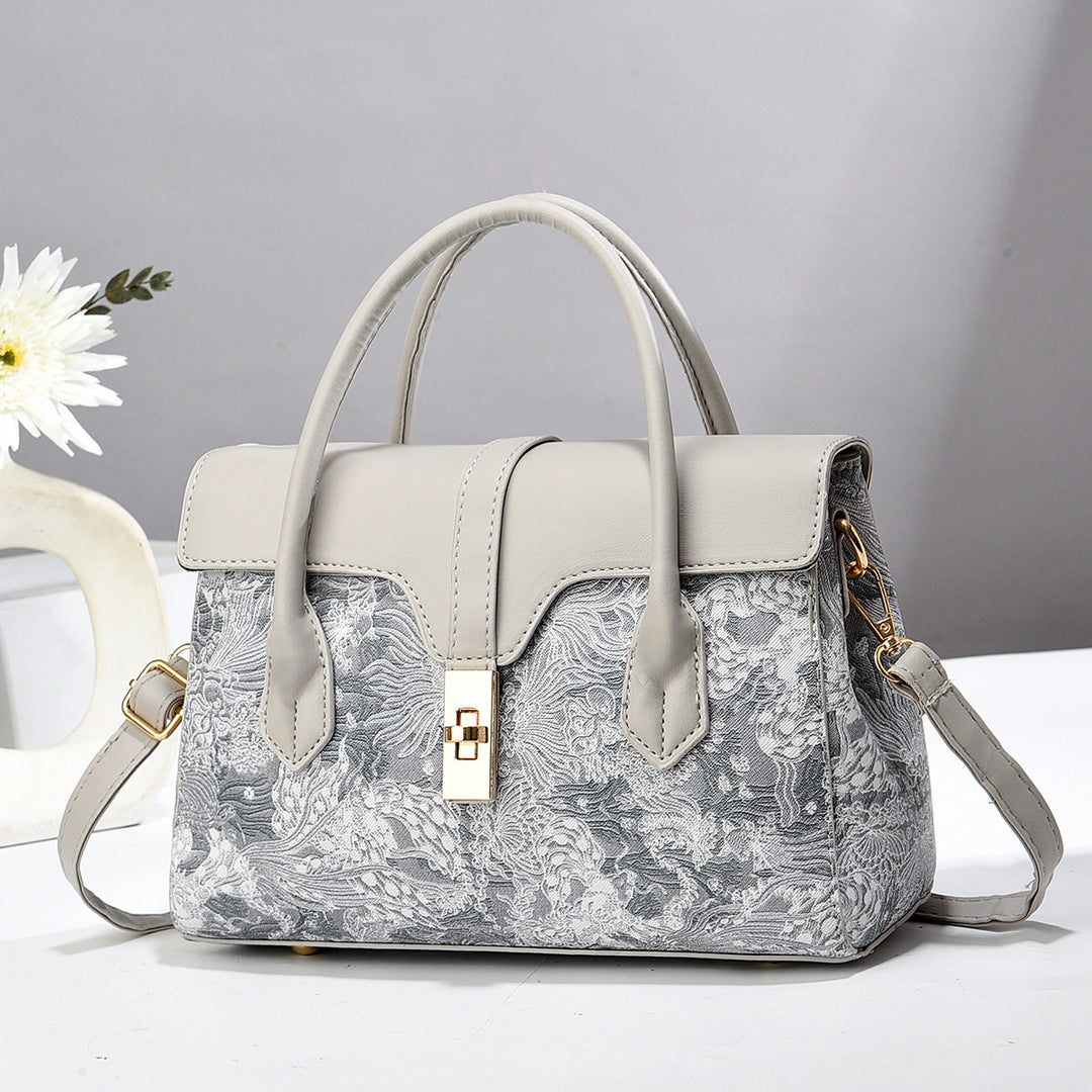 Damen elegante Handtasche mit kunstvollem floralen Design Nord Taschen
