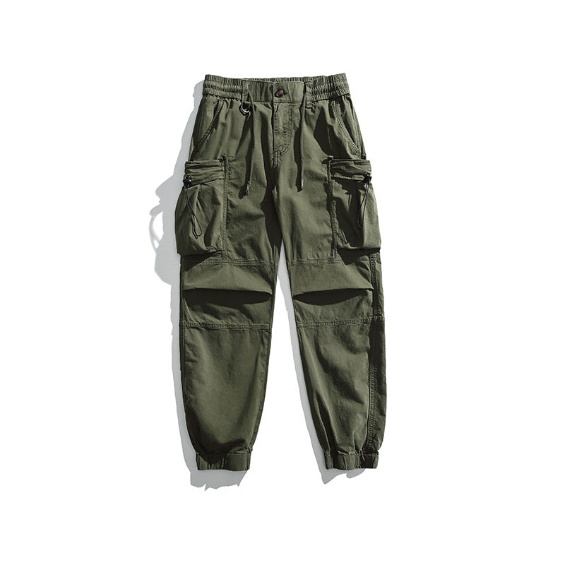 Herren Militärisch inspirierte Cargohose mit elastischem Tunnelzugbund, Klapp- und Reißverschlusstaschen Nord Taschen