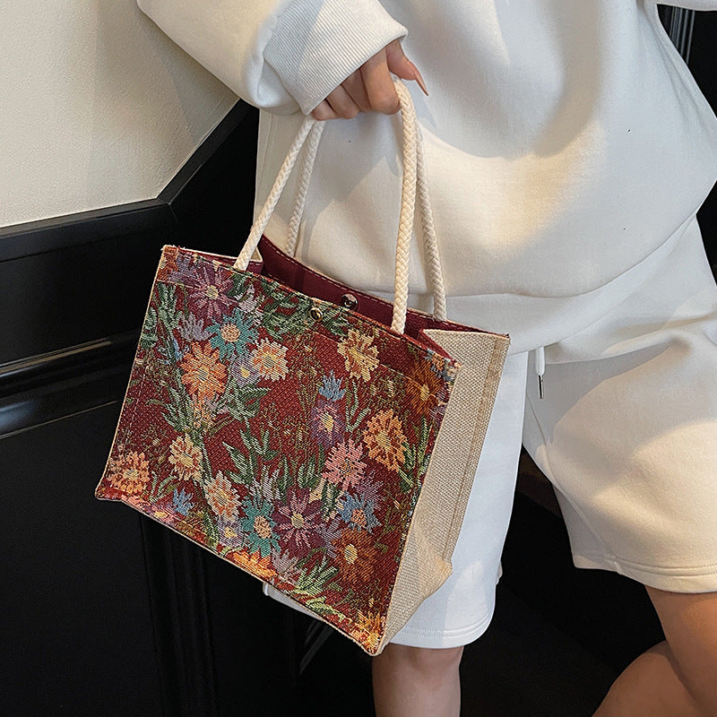 Damen Einkaufstasche mit floralem Design und robusten Tragegriffen Nord Taschen