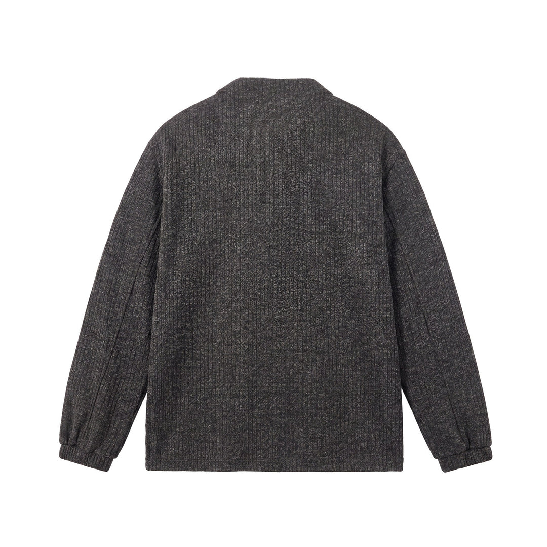 Herren Rippstruktur-Henley-Pullover mit Stehkragen und Knopfleiste Nord Taschen