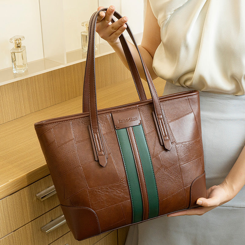 Damen Tote-Tasche mit modernem Patchwork-Design und mehreren Innenfächern Nord Taschen