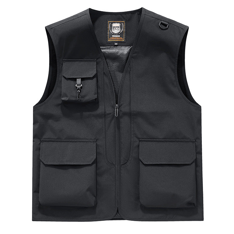 Herren Sichtbare Multifunktionale Utility-Weste mit Mesh‑Futter, Mehrfachtaschen und D‑Ring Nord Taschen