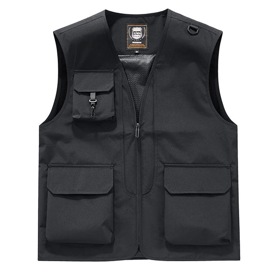 Herren Sichtbare Multifunktionale Utility-Weste mit Mesh‑Futter, Mehrfachtaschen und D‑Ring Nord Taschen