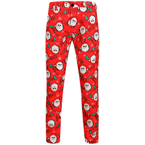 Herren Weihnachtliche Slim‑Fit Chinohose mit Allover-Santa‑Print und Stretchkomfort Nord Taschen