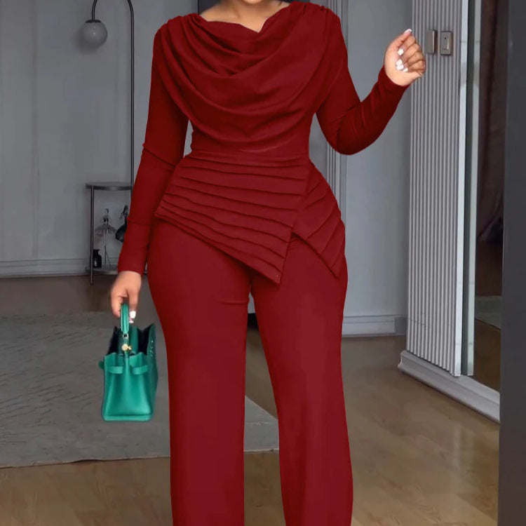 Damen Elegantes Wickel-Jumpsuit mit Drapierung Nord Taschen