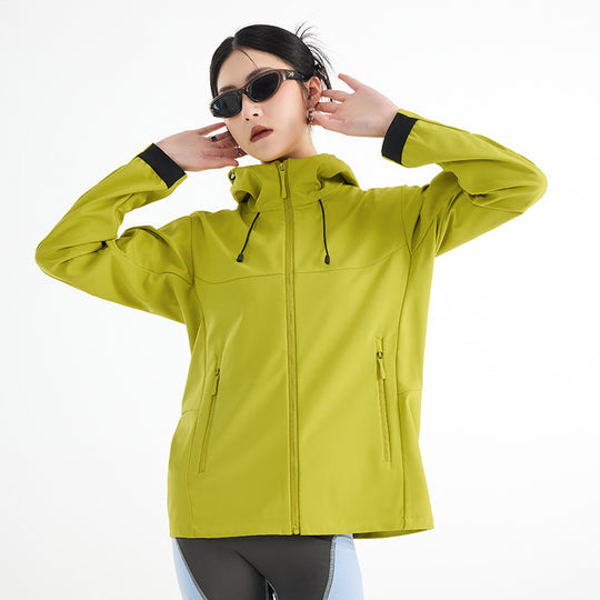 Damen Atmungsaktive Softshell-Regenjacke mit Kapuze, winddicht und minimalistischer Tech-Optik Nord Taschen