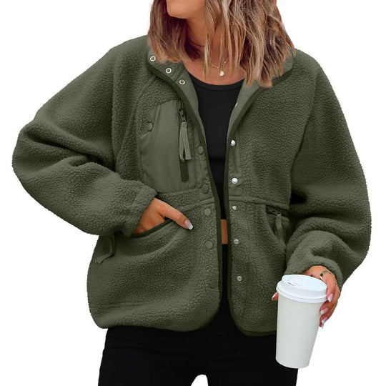 Damen kuschelige Fleecejacke mit praktischen Taschen Avellé