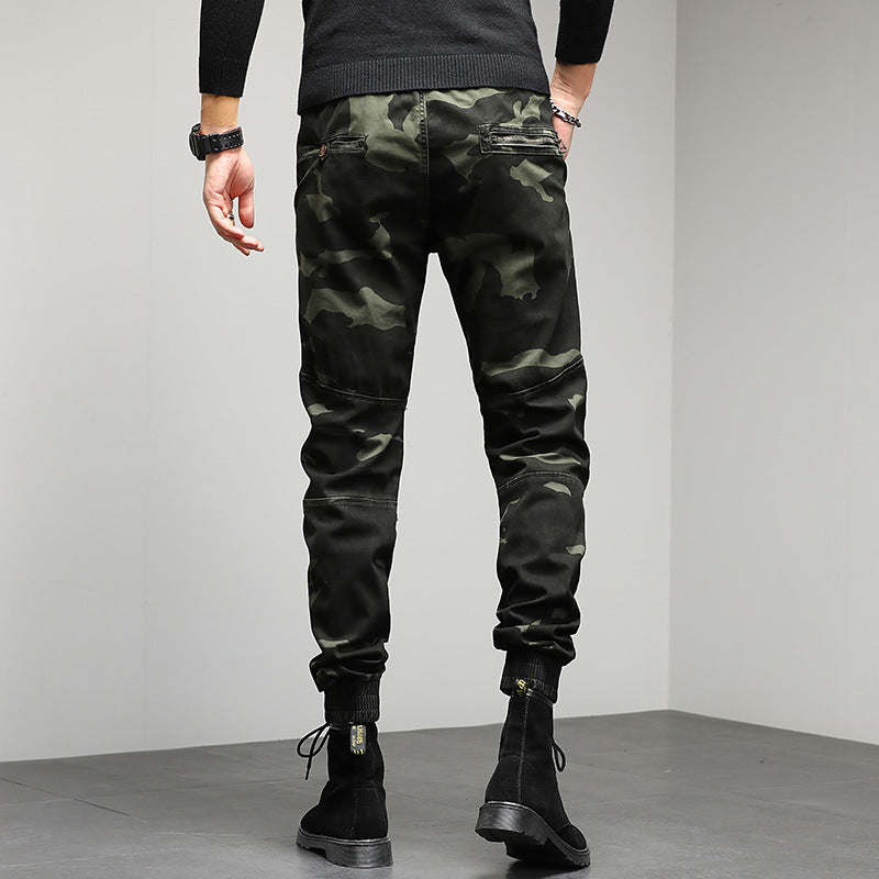 Herren Cargojogger mit Camouflage‑Muster, ergonomischen Kniepaneelen und elastischem Tunnelzugbund Nord Taschen