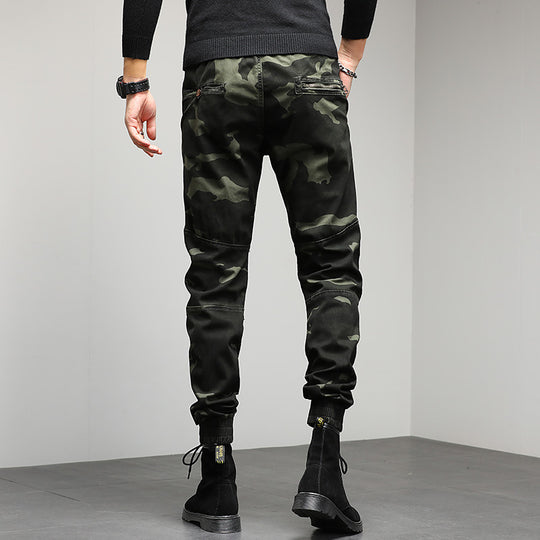 Herren Cargojogger mit Camouflage‑Muster, ergonomischen Kniepaneelen und elastischem Tunnelzugbund Nord Taschen