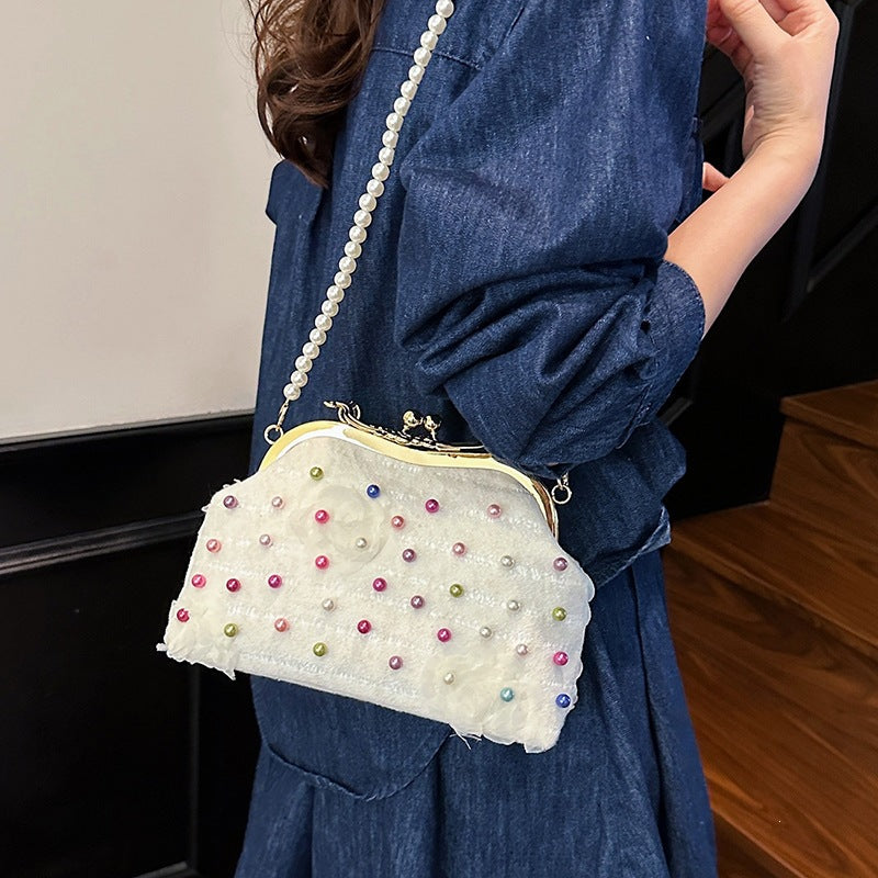Damen modische Clutch mit Perlenschmuck Nord Taschen