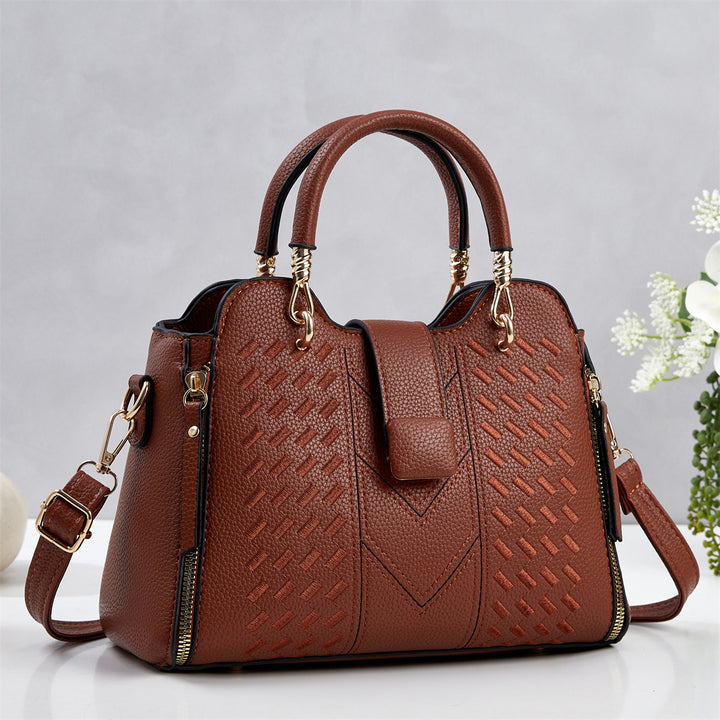 Damen Designer-Handtasche mit strukturiertem Obermaterial und abnehmbarem Schultergurt Nord Taschen