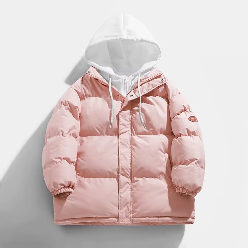 Herren Gepolsterte Winter-Steppjacke mit zweilagiger Kapuze und elastischen Bündchen Nord Taschen