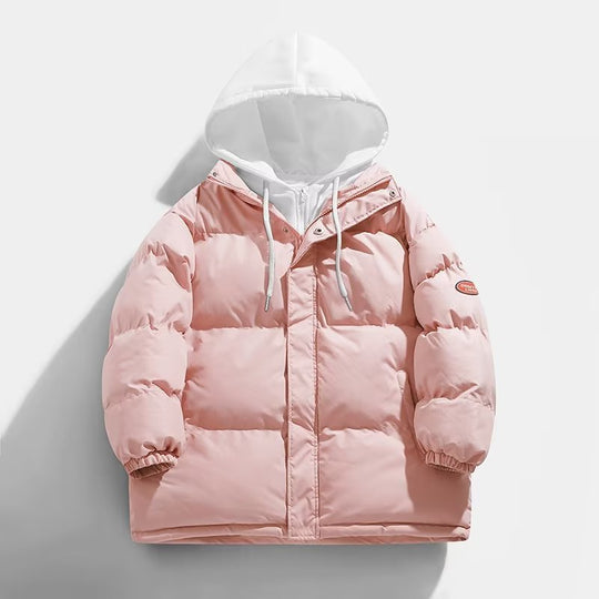 Herren Gepolsterte Winter-Steppjacke mit zweilagiger Kapuze und elastischen Bündchen Nord Taschen