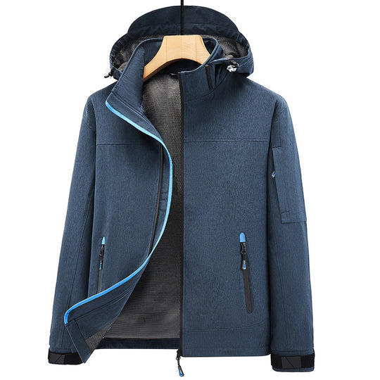 Herren Atmungsaktive Softshell-Outdoorjacke mit Kapuze, verschweißten Reißnähten und Ärmel-Tasche Nord Taschen