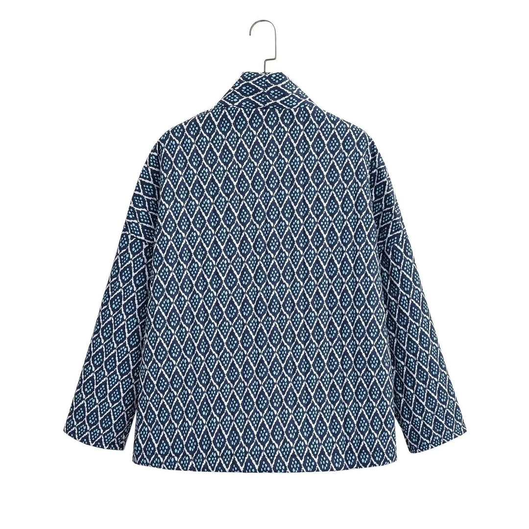 Damen Gesteppte Kimono-Überwurfjacke mit offenem Schnitt und aufgesetzten Taschen Nord Taschen