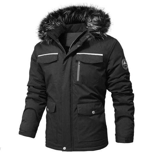 Herren Arctic-Insulated Parka mit abnehmbarer Kunstfellkapuze und reflektierenden Details Nord Taschen