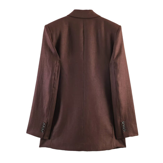Damen Doppelreihiger Blazer mit gerade geschnittener Anzughose Nord Taschen