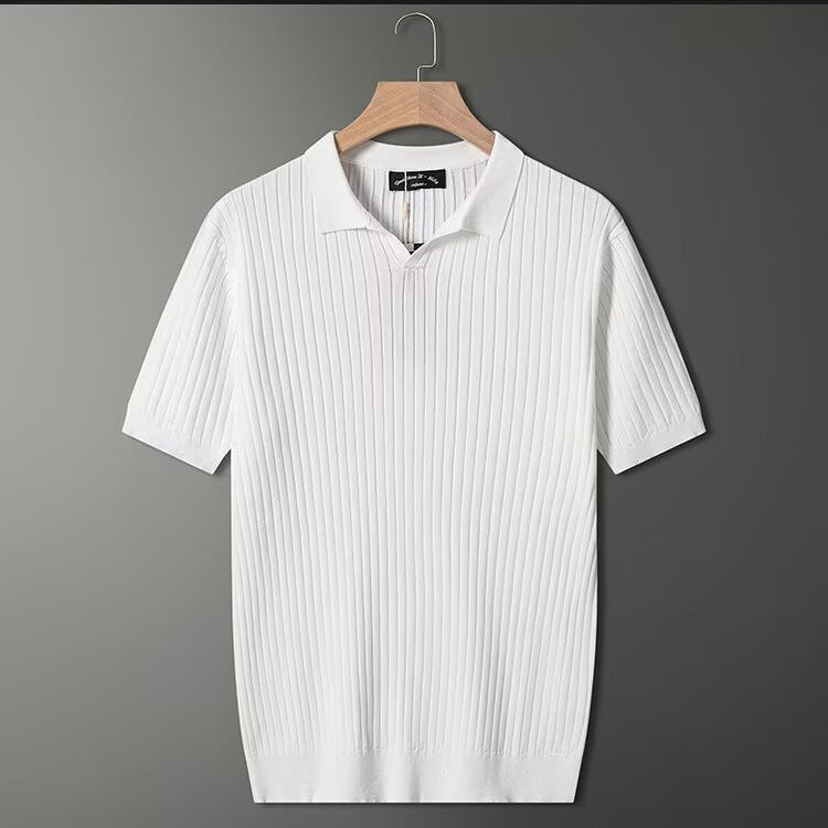 Herren Modisches Kurzarm-Strick Polohemd Nord Taschen