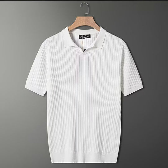 Herren Modisches Kurzarm-Strick Polohemd Nord Taschen