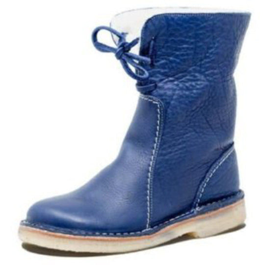 Damen Lederstiefel mit komfortablem Innenfutter und modischem Riemen Nord Taschen