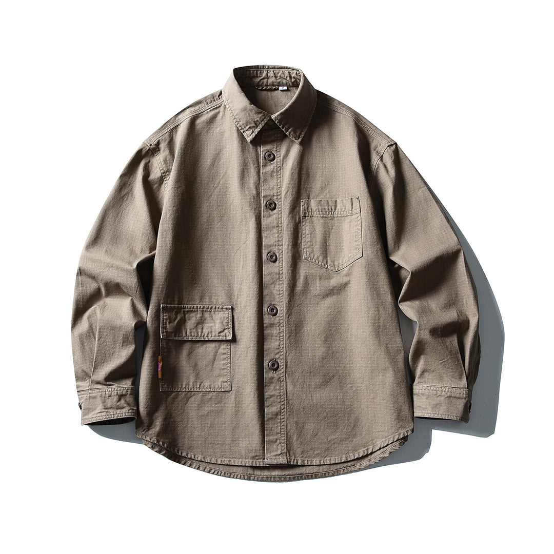 Herren Utility-Overshirt aus robustem Baumwoll-Canvas mit Brust- und Klappentasche Nord Taschen