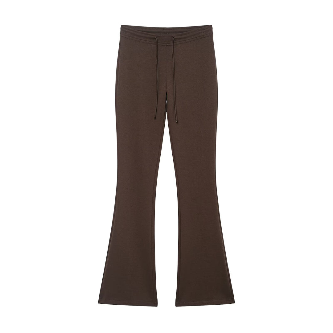 Damen Highwaist Schlaghose aus weichem Sweat mit Tunnelzug Nord Taschen