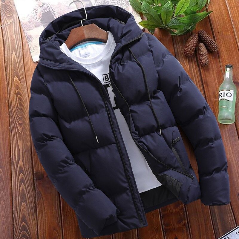Herren wattierte Kapuzen-Winterjacke mit wasserabweisender Außenhülle und gesteppter Isolierung Nord Taschen