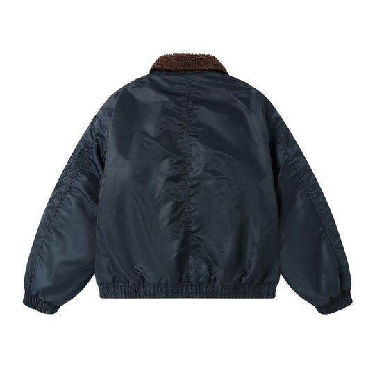 Herren Kurzer gesteppter Bomber mit Teddykragen und Multifunktionstaschen Nord Taschen
