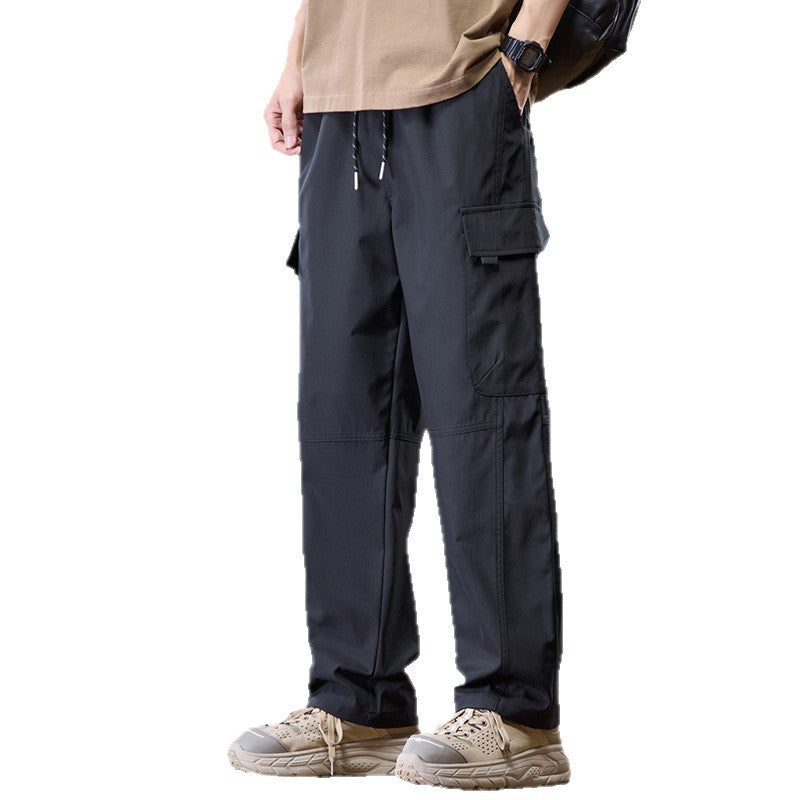 Herren Leichte Technical Cargo-Hose mit geradem Bein, Multifachtaschen und Kordelbund Nord Taschen