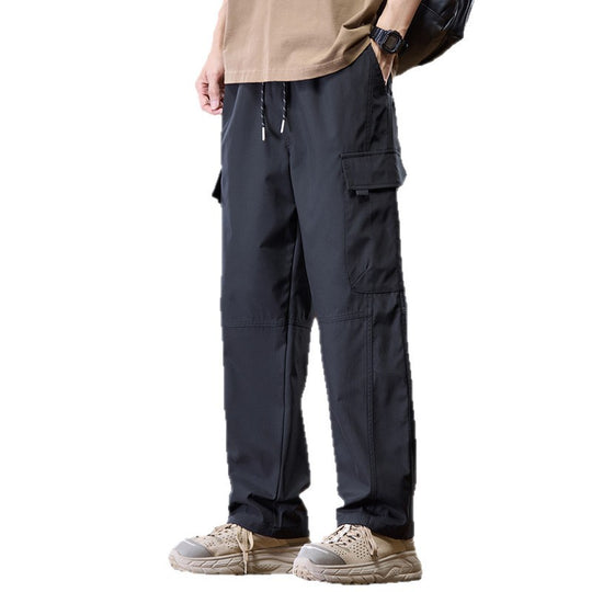 Herren Leichte Technical Cargo-Hose mit geradem Bein, Multifachtaschen und Kordelbund Nord Taschen
