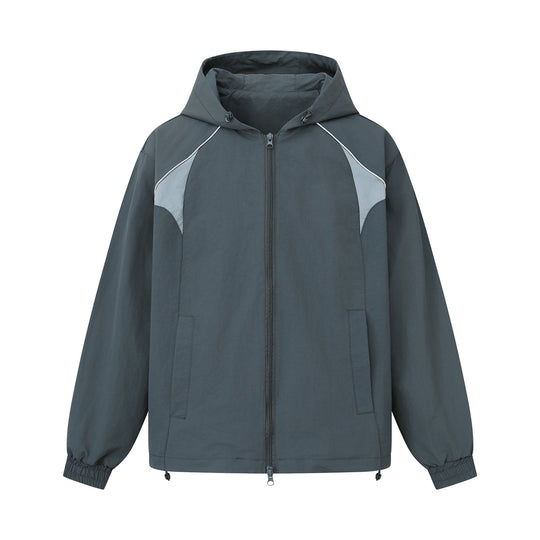 Unisex Leichtgewichtiger Boxy-Kapuzenblouson mit Zwei‑Wege‑Reißverschluss und Kordelzugsaum Nord Taschen