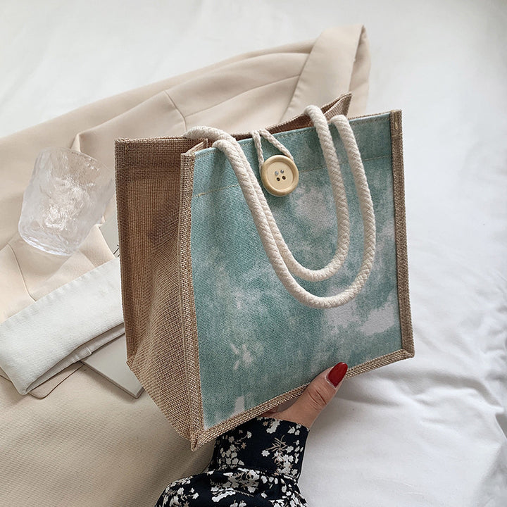 Damen Jute-Tragetasche mit elegantem Gewebe und robusten Schnüren Nord Taschen