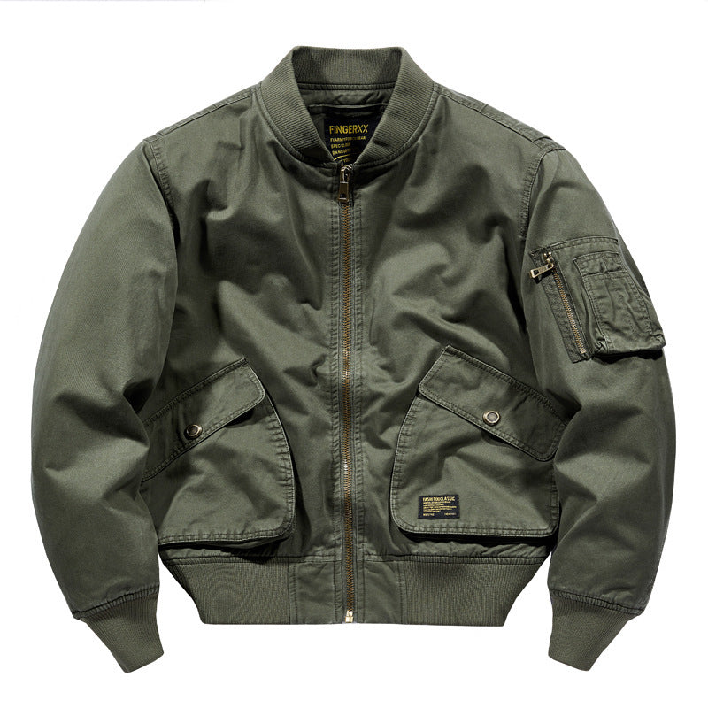 Herren Canvas-Bomberjacke im Utility-Stil mit Ärmeltasche und großem Klappen-Taschen-Design Nord Taschen