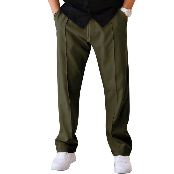 Herren elegante Freizeithose mit geradem Schnitt und klassischen Falten