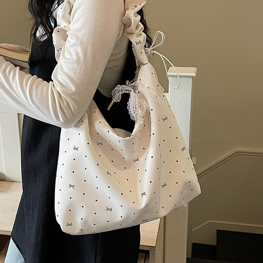 Damen Hobo-Tasche mit trendigem Punktedesign und geflochtenem Schulterriemen Nord Taschen